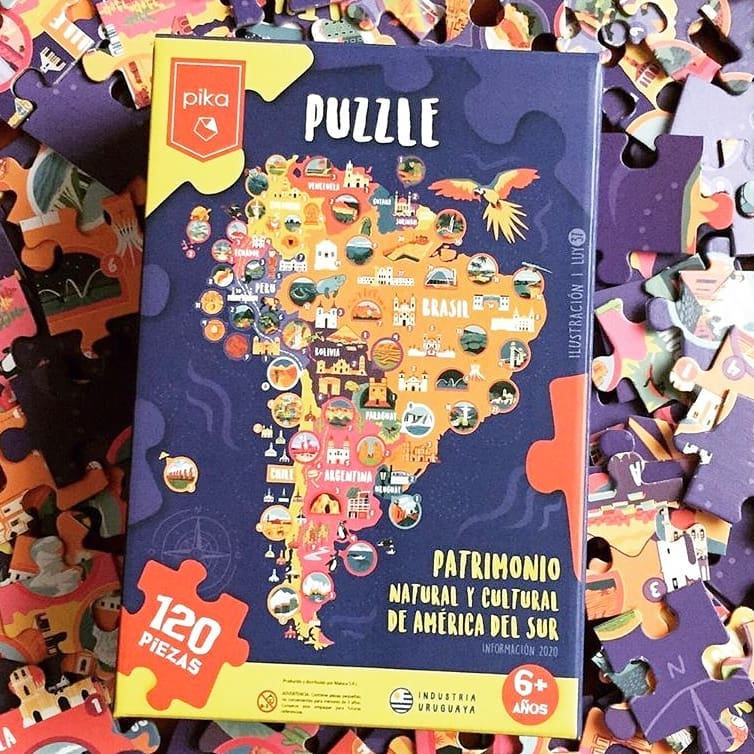 Post destacado de la madriguera libros | Producto: PUZZLE DE AMÉRICA DEL SUR 120 PIEZAS